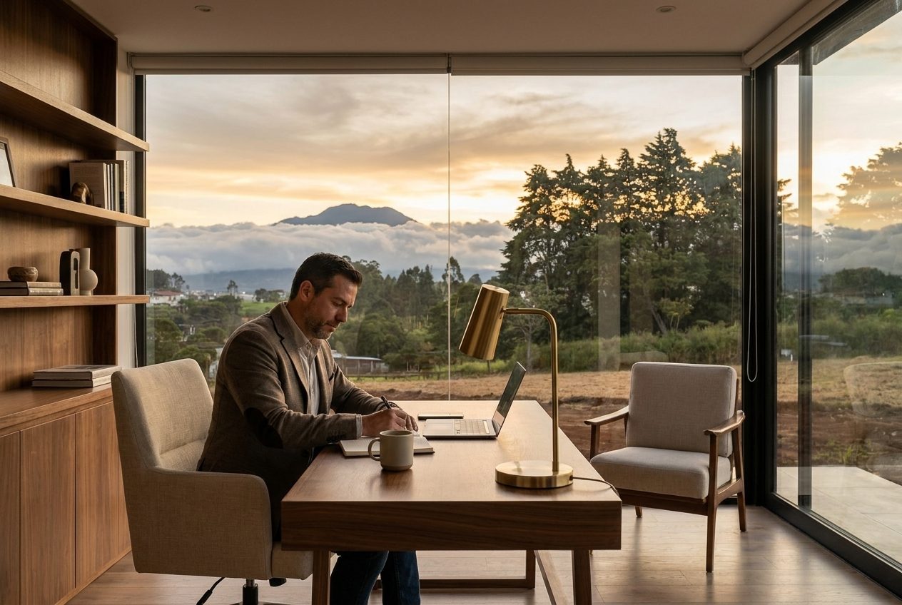 Home office con vista a la cordillera